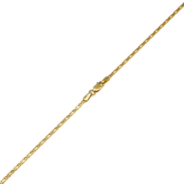 Collar eslabón nudo egipcio en oro amarillo 14 kilates.