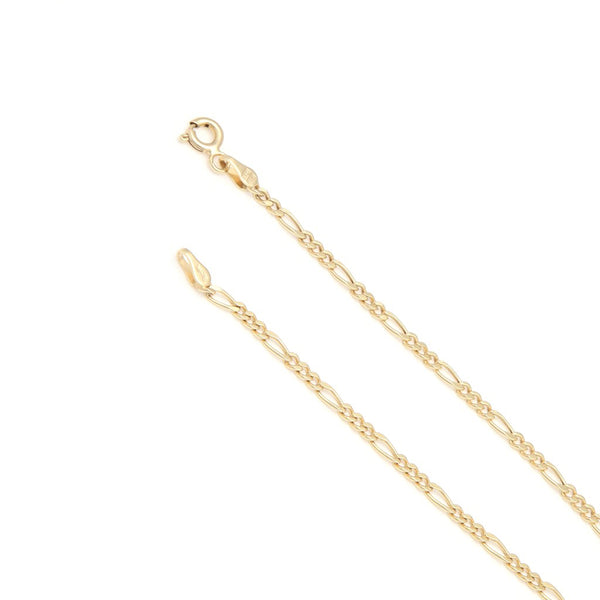 Pulsera de tres eslabones por uno en oro amarillo 14 kilates.