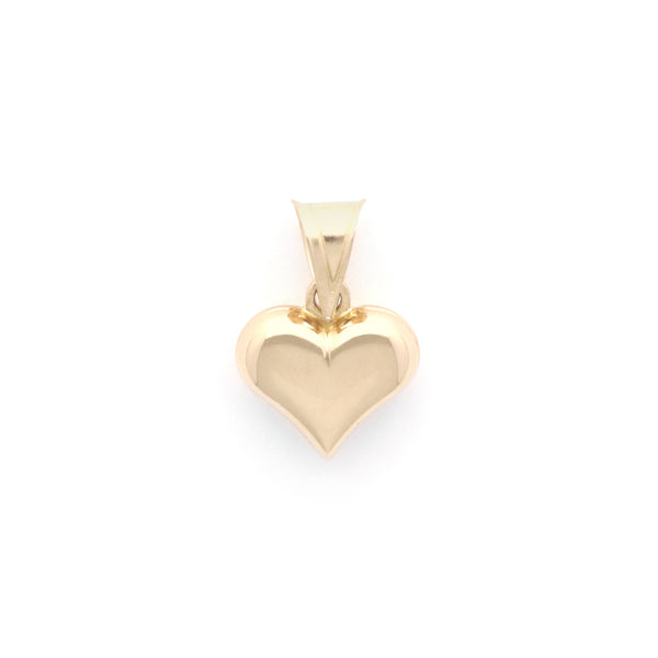 Dije hueco motivo corazón oro amarillo 14 kilates