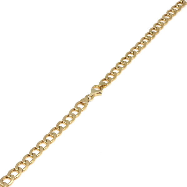 Collar eslabón encontrado hueco en oro amarillo 14 kilates.