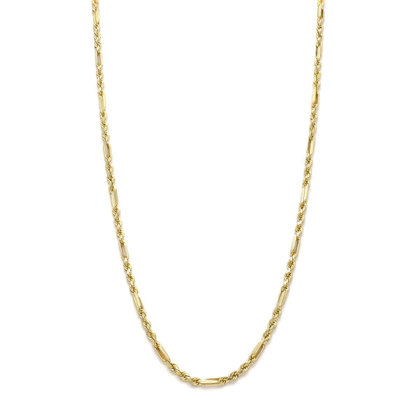 Collar eslabón combinado en oro amarillo 14 kilates.