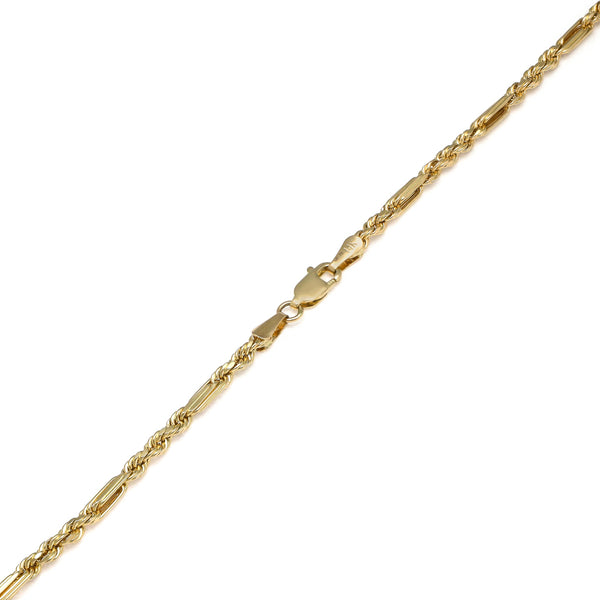 Collar eslabón combinado en oro amarillo 14 kilates.