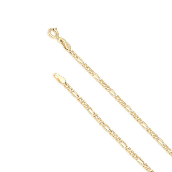 Pulsera de tres eslabones por uno en oro amarillo 14 kilates.