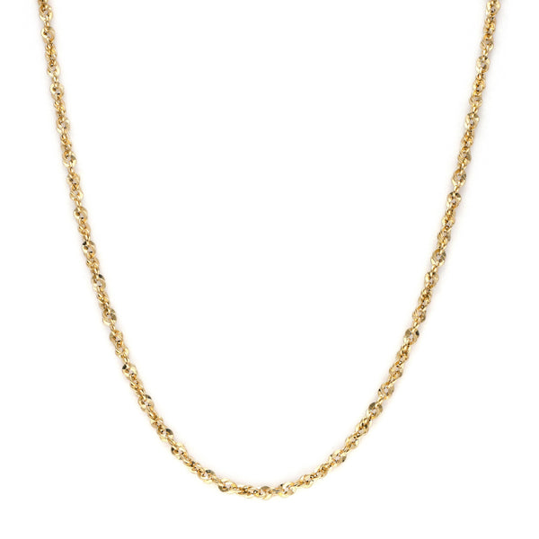 Collar eslabón torzal en oro amarillo 14 kilates.