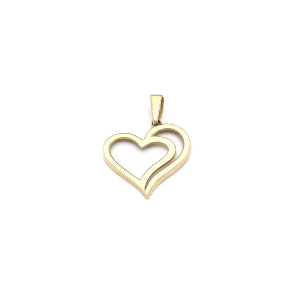 Dije calado motivo corazón en oro amarillo 14 kilates.
