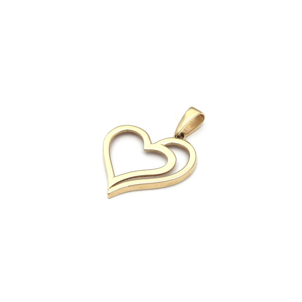 Dije calado motivo corazón en oro amarillo 14 kilates.