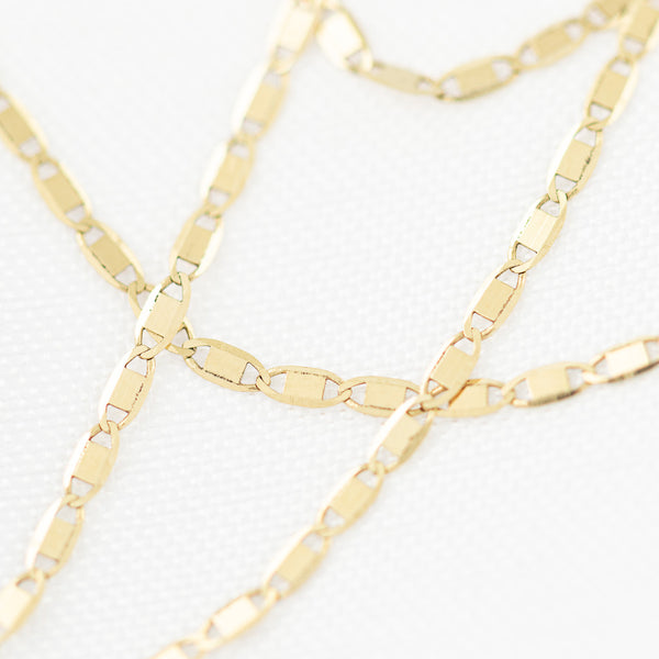Collar eslabón nudo marino en oro amarillo 14 kilates.