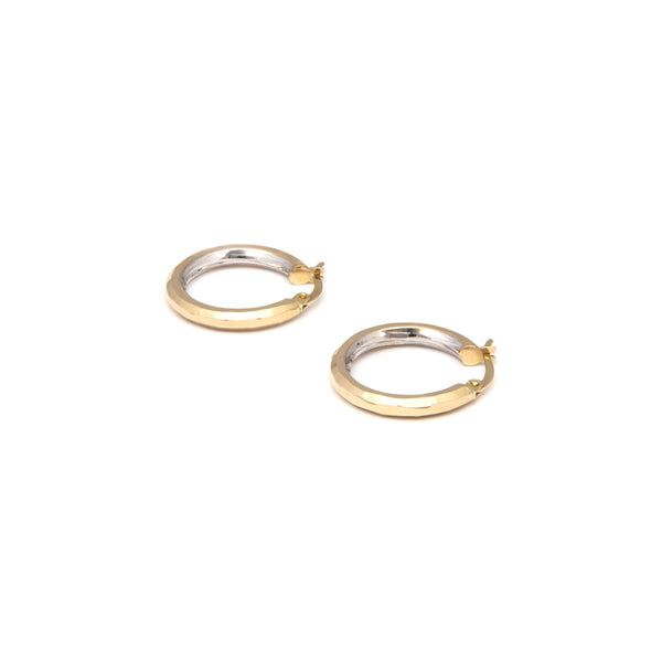 Arracadas diseño especial en oro dos tonos 14 kilates.