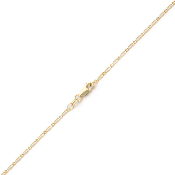 Collar eslabón uno por uno en oro amarillo 14 kilates.