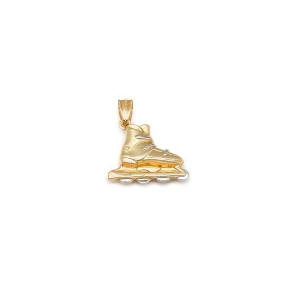 Dije hueco motivo patín en oro amarillo 14 kilates.