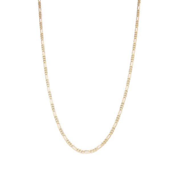 Collar de tres eslabones por uno en oro amarillo 14 kilates.