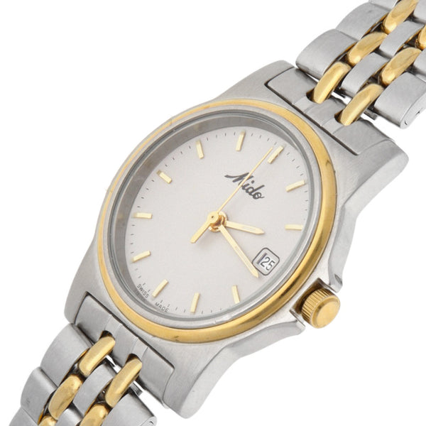 Reloj Mido para dama en acero vistas chapa.