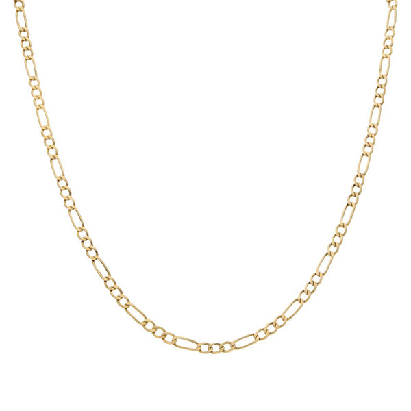 Collar de tres eslabones por uno en oro amarillo 14 kilates.