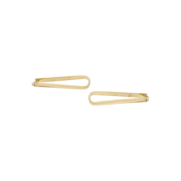 Arracadas estilizadas en oro amarillo 14 kilates.