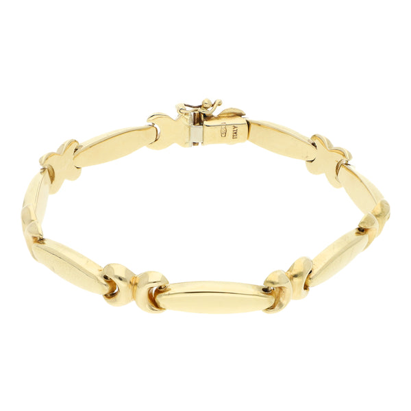 Pulsera eslabón articulado en oro amarillo 14 kilates.