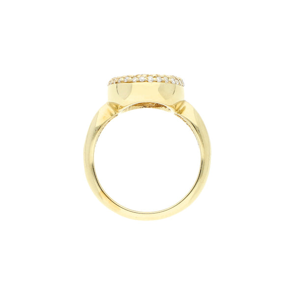 Anillo diseño especial con diamantes en oro amarillo 14 kilates.