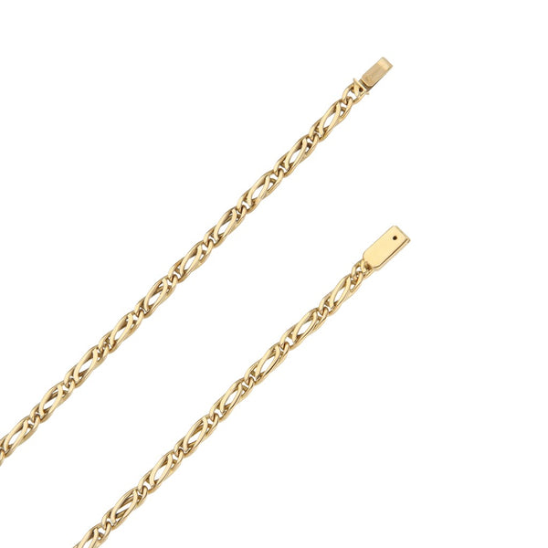 Collar eslabón nudo egipcio en oro amarillo 14 kilates.