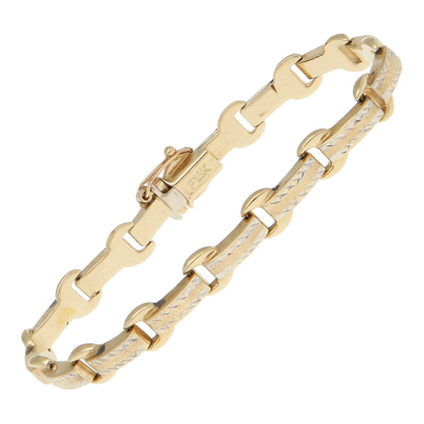 Pulsera eslabón articulado en oro amarillo 14 kilates.