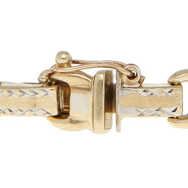 Pulsera eslabón articulado en oro amarillo 14 kilates.
