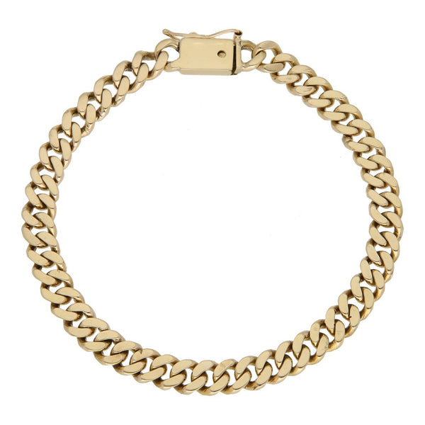 Pulsera eslabón encontrado en oro amarillo 14 kilates.