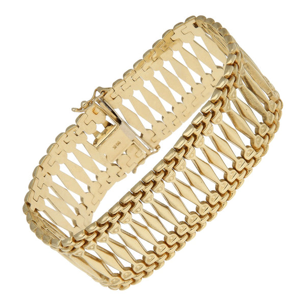 Pulsera eslabón articulado en oro amarillo 14 kilates.