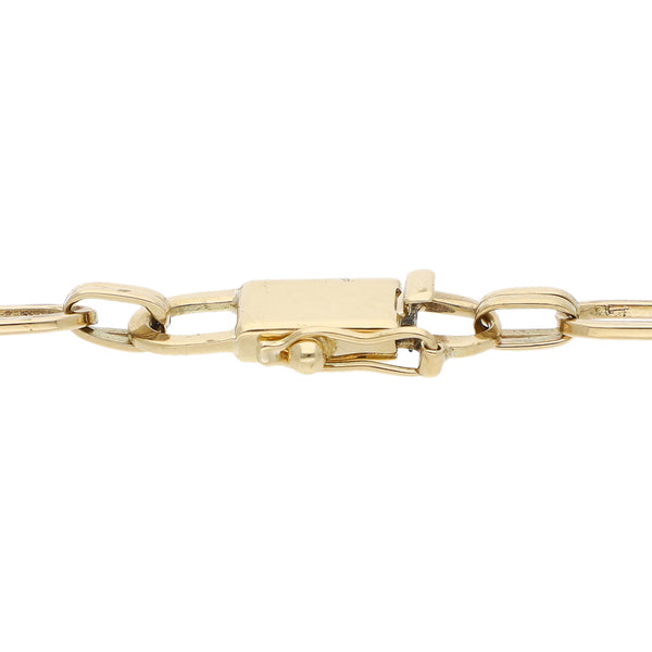 Pulsera eslabón combinado en oro amarillo 14 kilates.