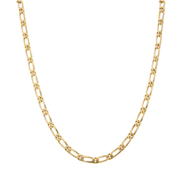 Collar eslabón combinado en oro amarillo 14 kilates.