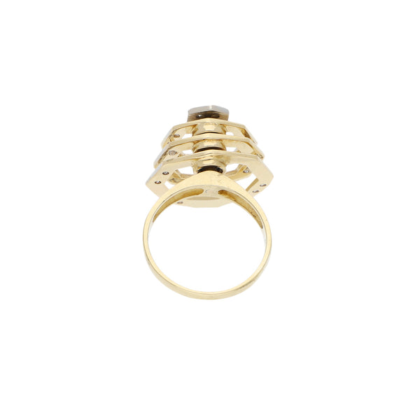 Anillo giratorio con diamantes en oro amarillo 14 kilates.