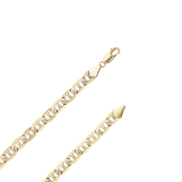 Collar eslabón nudo marino platinado en oro amarillo 14 kilates.