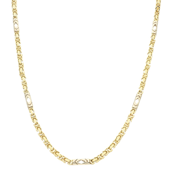 Collar eslabón combinado en oro dos tonos 14 kilates.