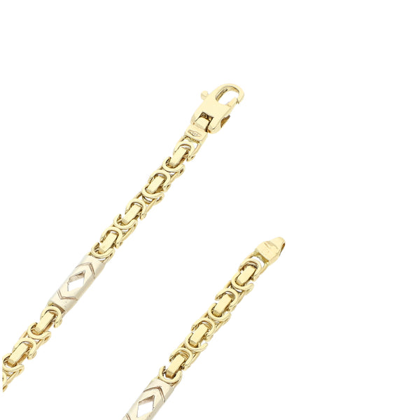 Collar eslabón combinado en oro dos tonos 14 kilates.