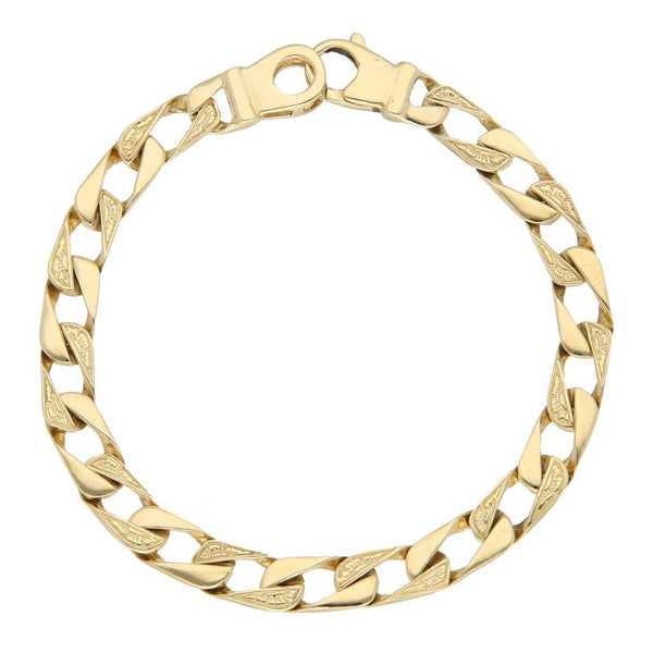 Pulsera eslabón encontrado en oro amarillo 14 kilates.