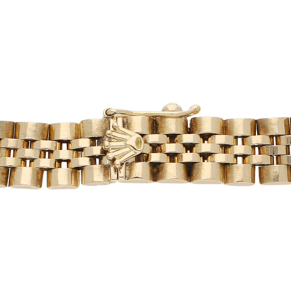 Pulsera eslabón articulado en oro amarillo 14 kilates.
