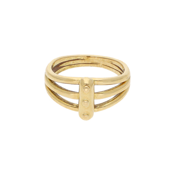 Anillo estilizado en oro amarillo 18 kilates.