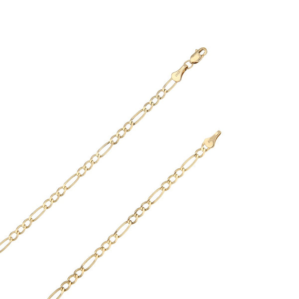 Collar de tres eslabones por uno y cruz diseño especial en oro amarillo 14 kilates.