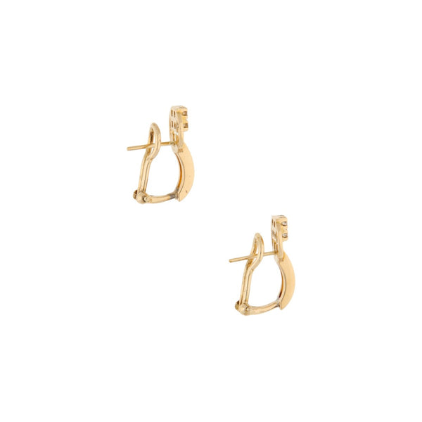 Aretes calados con diamantes en oro amarillo 18 kilates.