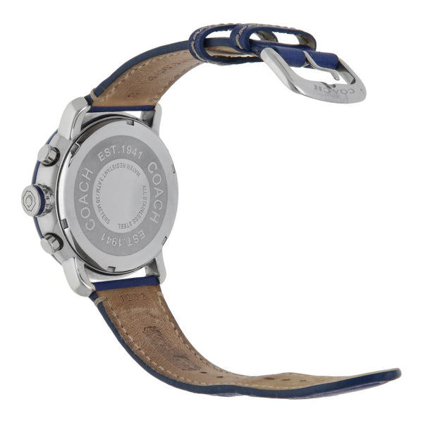 Reloj Coach para caballero en acero inoxidable correa piel.