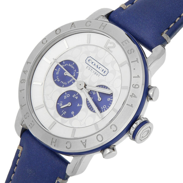 Reloj Coach para caballero en acero inoxidable correa piel.
