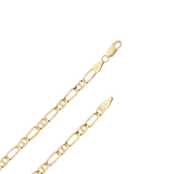 Collar eslabón combinado en oro amarillo 14 kilates.