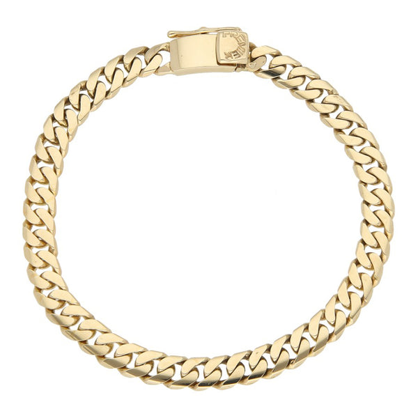 Pulsera eslabón encontrado en oro amarillo 14 kilates.