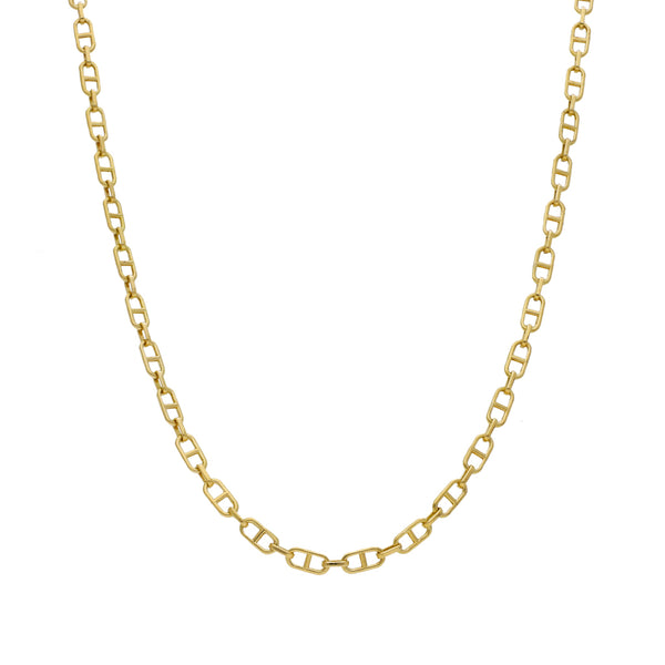 Collar eslabón combinado en oro amarillo 18 kilates.