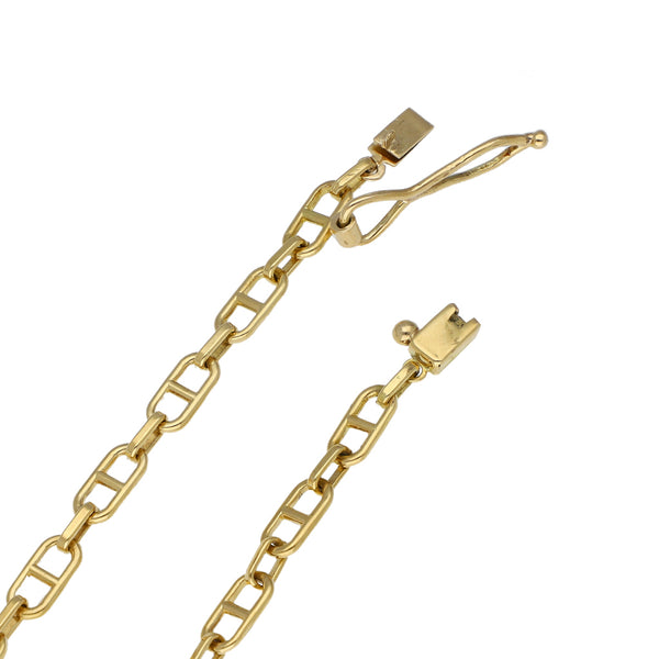 Collar eslabón combinado en oro amarillo 18 kilates.