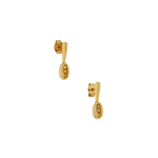 Broqueles diseño especial con sintéticos en oro amarillo 18 kilates.