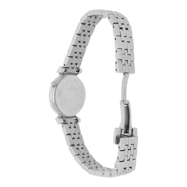 Reloj Bulova para dama en acero inoxidable.