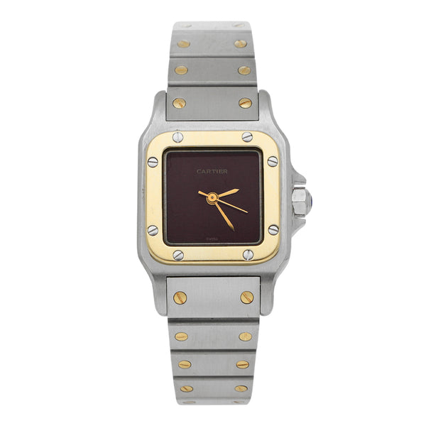 Reloj Cartier para dama modelo Santos, vistas Acero / Oro de 18 kilates.