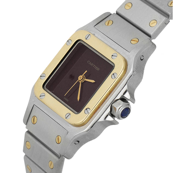Reloj Cartier para dama modelo Santos, vistas Acero / Oro de 18 kilates.