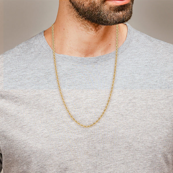 Collar eslabón torzal en oro amarillo 14 kilates.