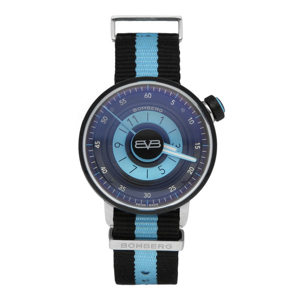 Reloj Bomberg para dama en acero y textil.