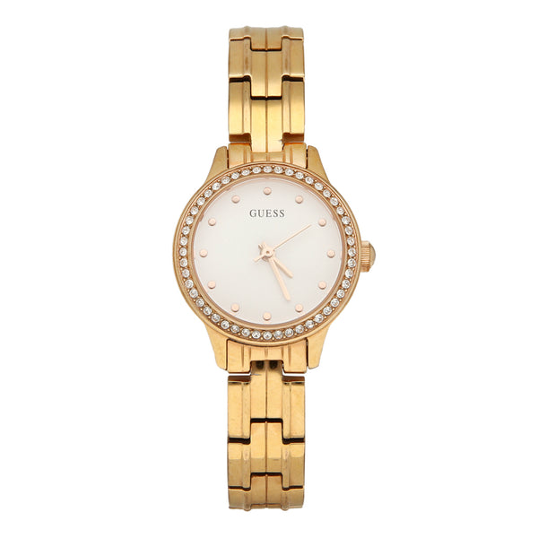 Reloj Guess para dama en acero chapa.
