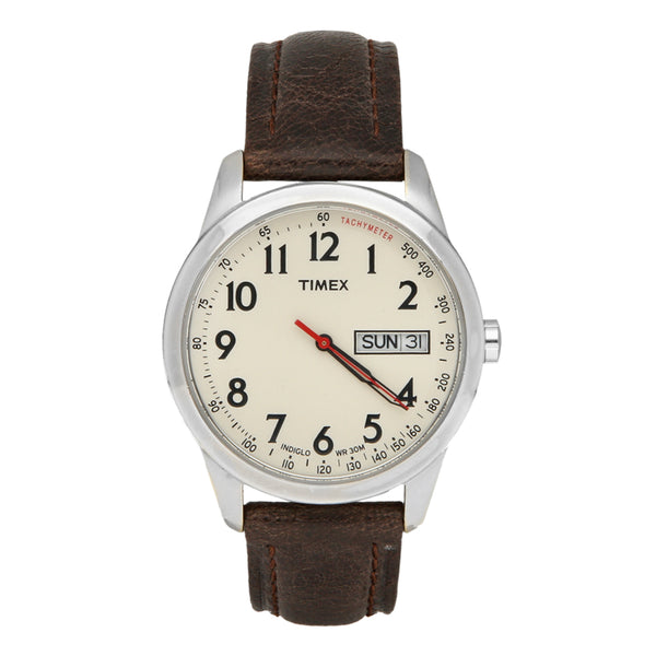 Reloj Timex para caballero en acero inoxidable y cuero.